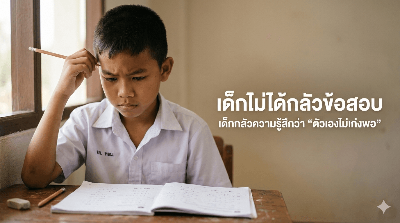 เด็กไม่ได้กลัวข้อสอบ เด็กกลัวความรู้สึกว่าตัวเองไม่เก่งพอ